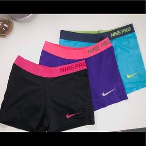 NIKE PRO SHORTS BUNDLE - Multicolored Spandex
